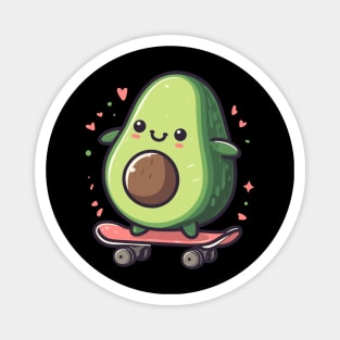 Cool funny avocado skateboarding Magnet